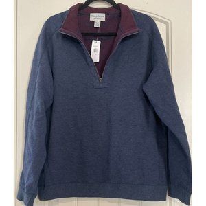 New Tommy Bahama Flipsider Half Zip Island Navy Heather Sweater Pullover Sz M
